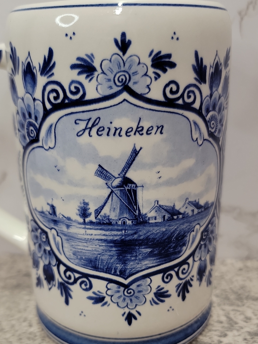 Vintage Heineken Blue Delft Ceramic Beer Stein Mug from Holland - Picture 6 of 14